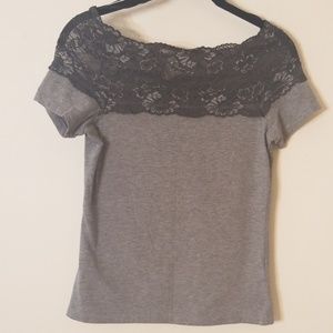 2/$16💎NWOT H&M Lace-top Tee